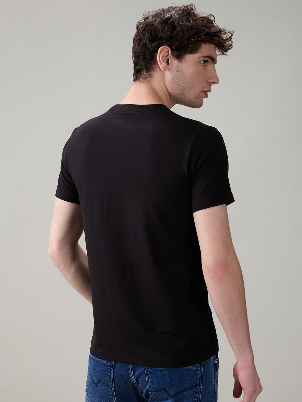 Men's Cotton Half Sleeves T-Shirt with Bold Graphic & Typography Print