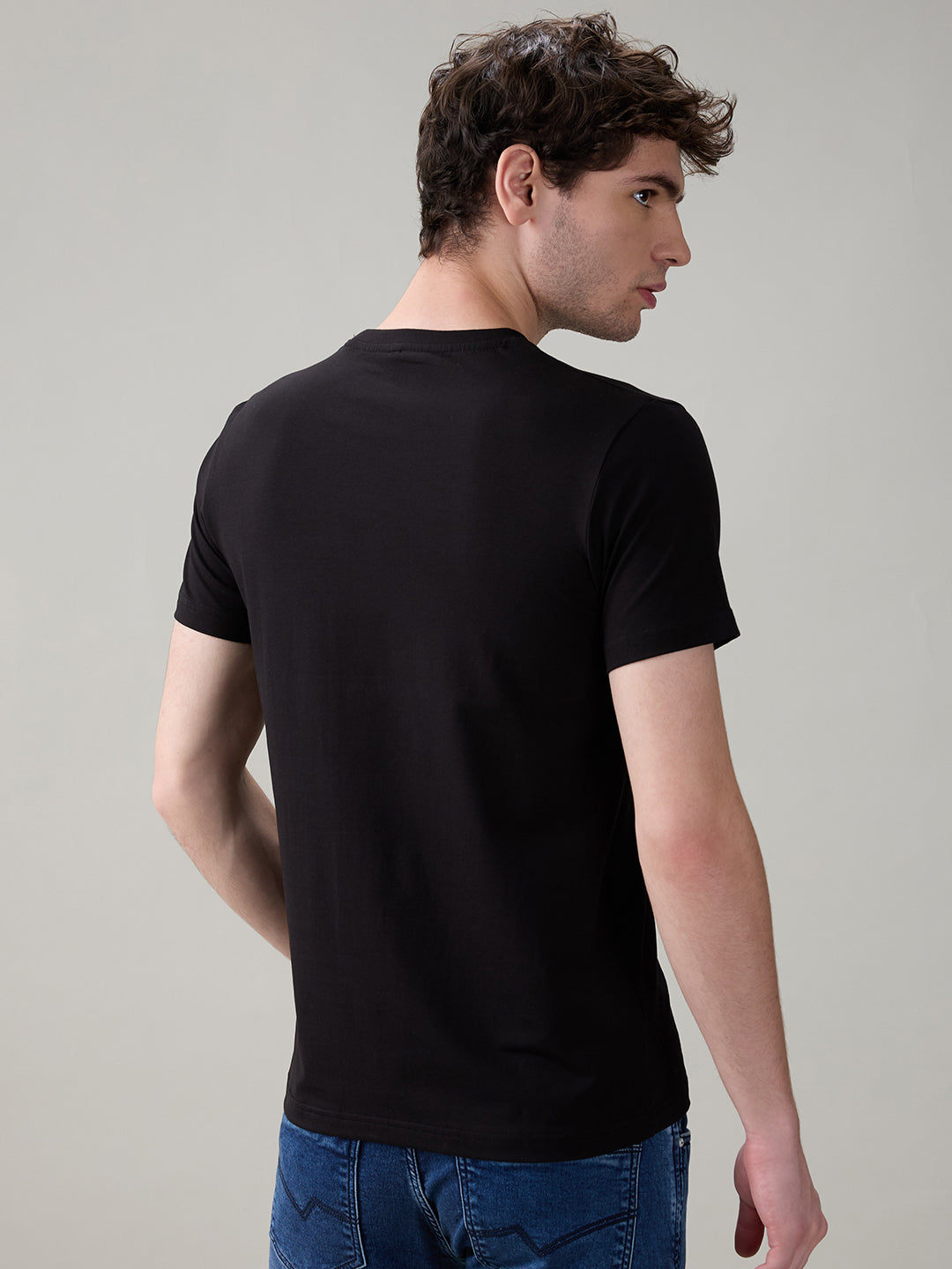 Men's Cotton Half Sleeves T-Shirt with Bold Graphic & Typography Print