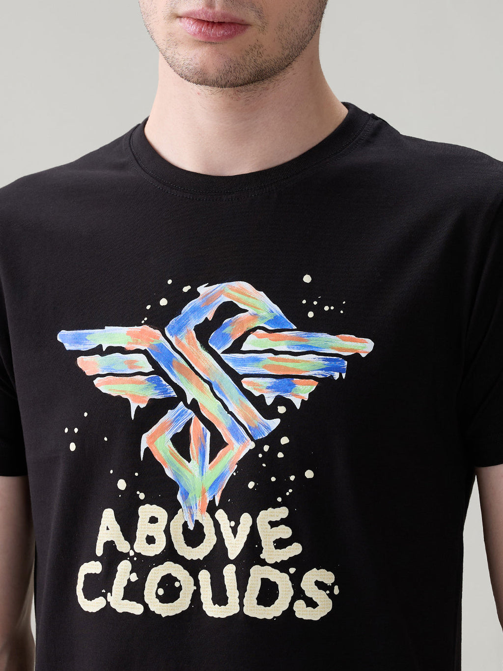 Men's Cotton Half Sleeves T-Shirt with Bold Graphic & Typography Print