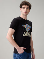 Men's Cotton Half Sleeves T-Shirt with Bold Graphic & Typography Print