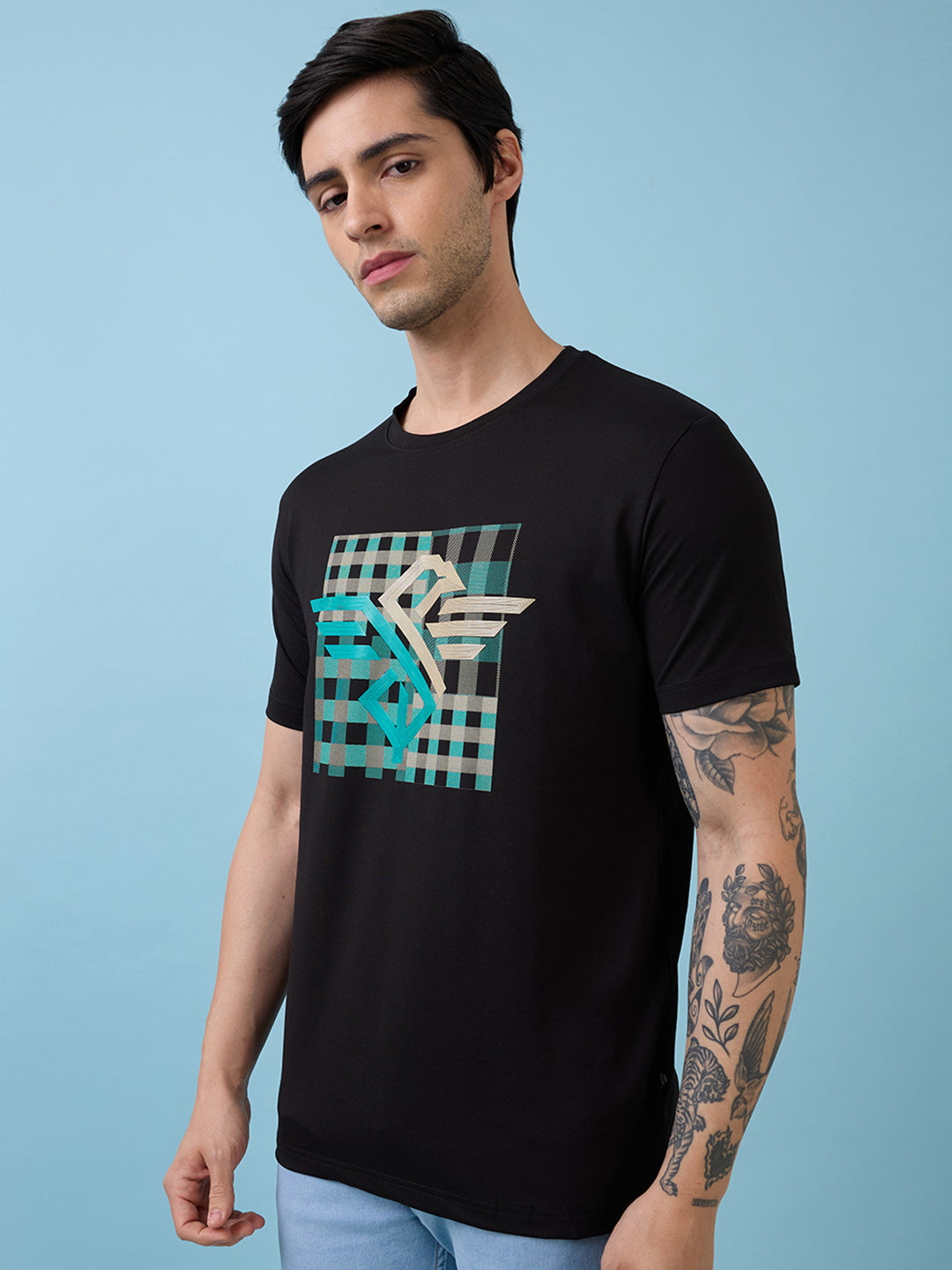 Mens Chest Graphic Printed  Round Neck Tshirt Secondary image