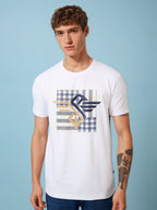 Men's Chest Printed  Round Neck Tshirt