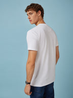Men's Chest Printed  Round Neck Tshirt