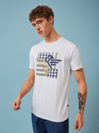 Men's Chest Printed  Round Neck Tshirt