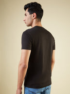 Men's Chest Graphic Printed Half Sleeves Regular Fit Tshirt