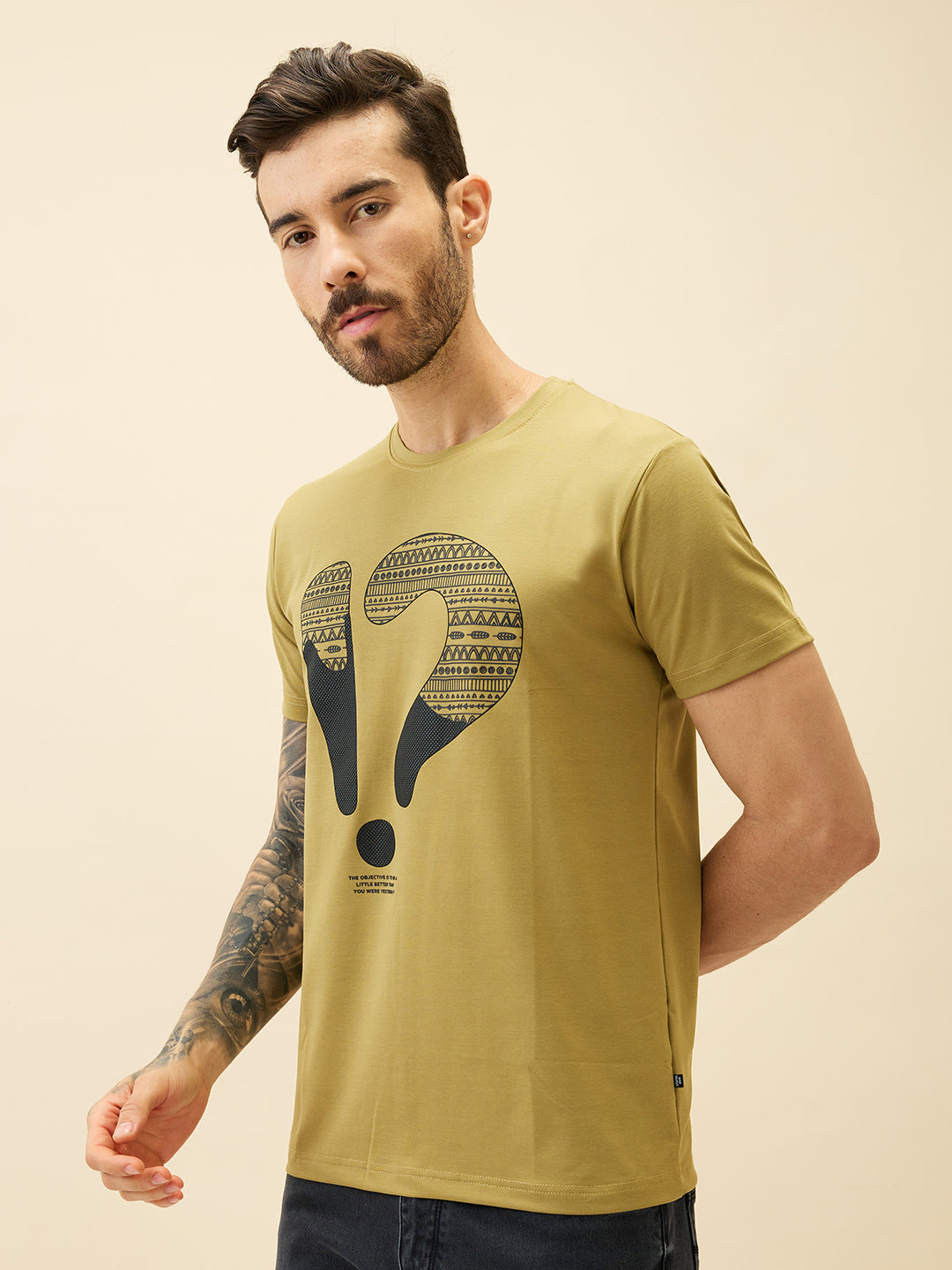 Men's Printed Round Neck Half Sleeves Regular Fit Tshirt Secondary image