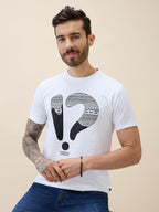 Men's Printed Round Neck Half Sleeves Regular Fit Tshirt