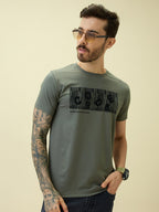 Men's Printed Round Neck Half Sleeves Regular Fit Tshirt