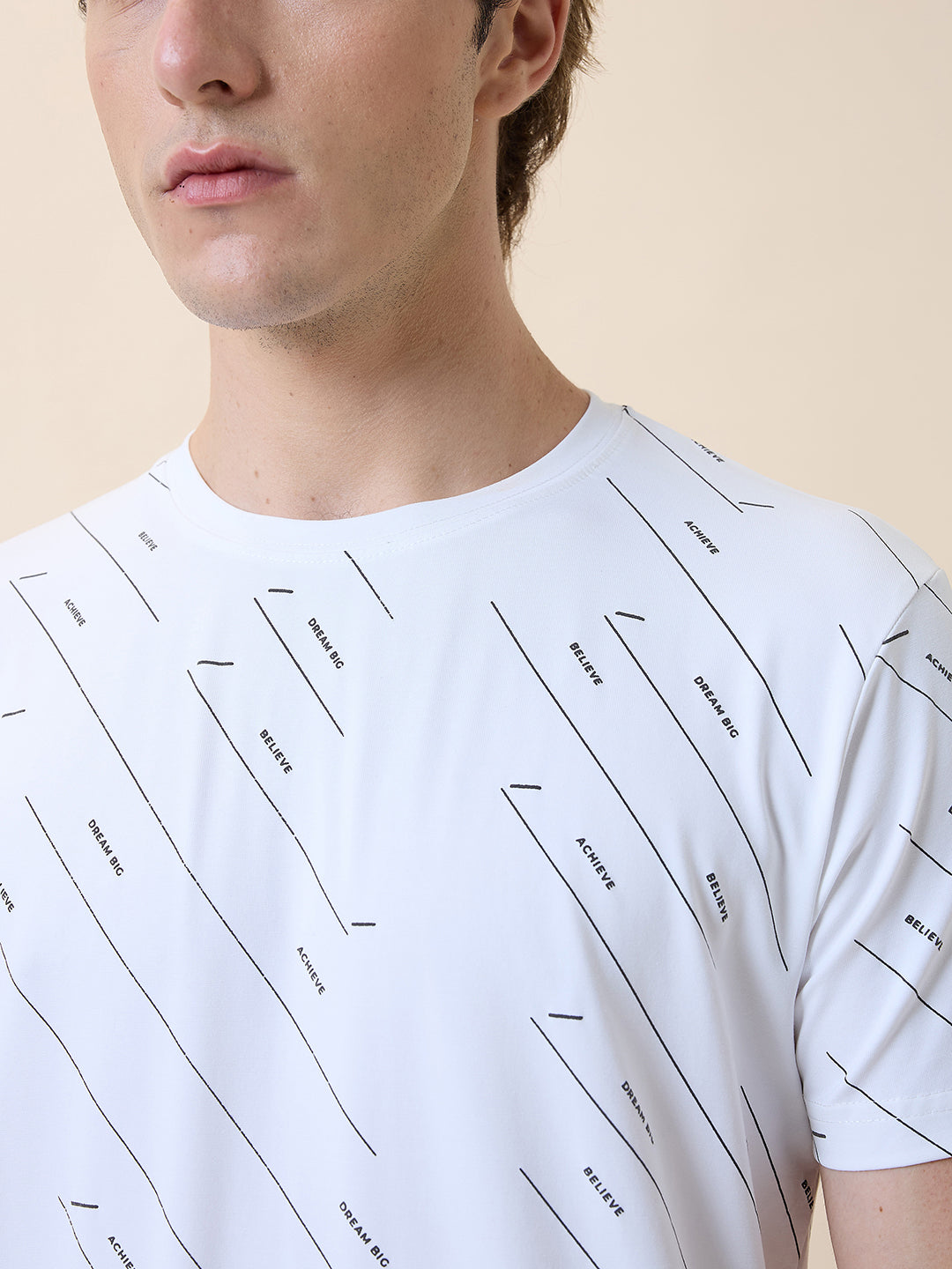 Status Quo Men's Printed Round Neck Half Sleeves Regular Fit T-shirt