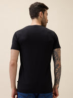 Mens Printed Round Neck Half Sleeves Regular Fit Tshirt