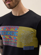 Mens Printed Round Neck Half Sleeves Regular Fit Tshirt