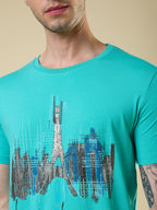 Mens Full-Front Graphic Printed Half Sleeves Regular Fit T-shirt