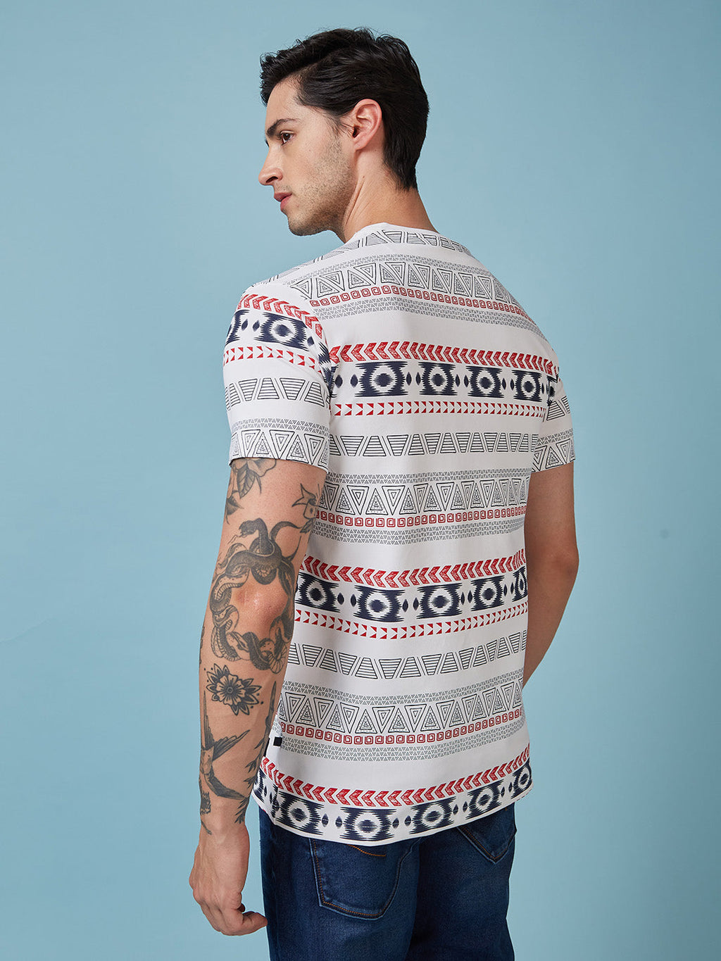 Mens All Over Printed  Round Neck Tshirt