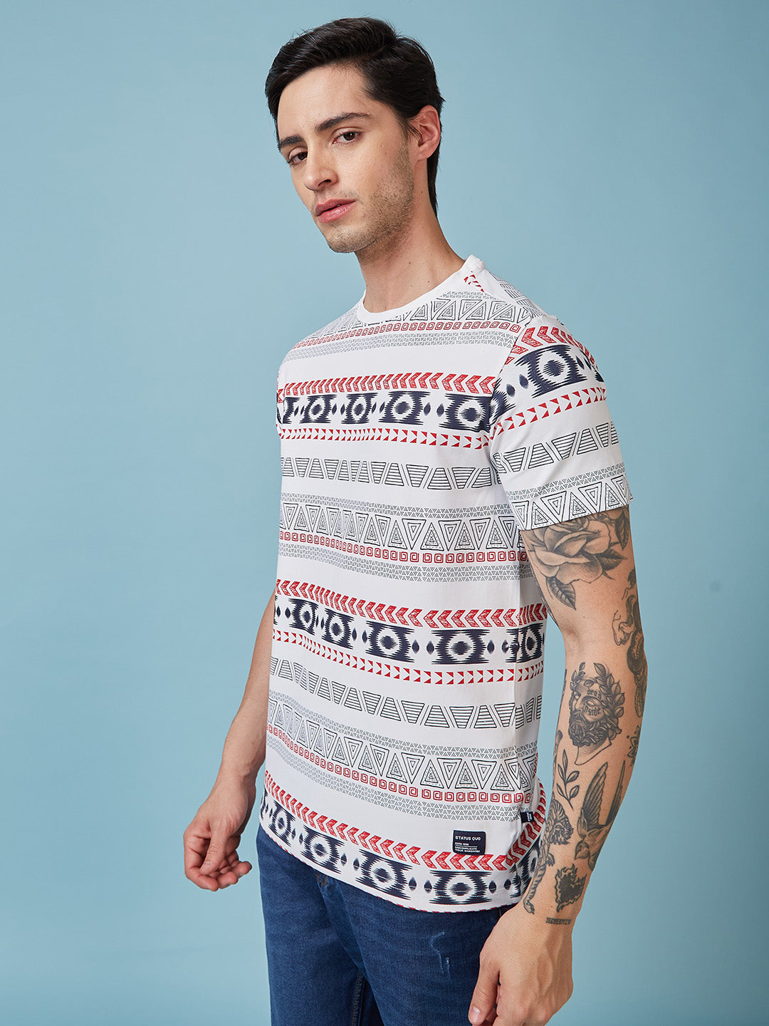 Mens All Over Printed  Round Neck Tshirt