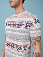 Mens All Over Printed  Round Neck Tshirt