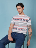 Mens All Over Printed  Round Neck Tshirt