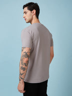Mens Chest Printed  Round Neck Tshirt