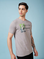 Mens Chest Printed  Round Neck Tshirt
