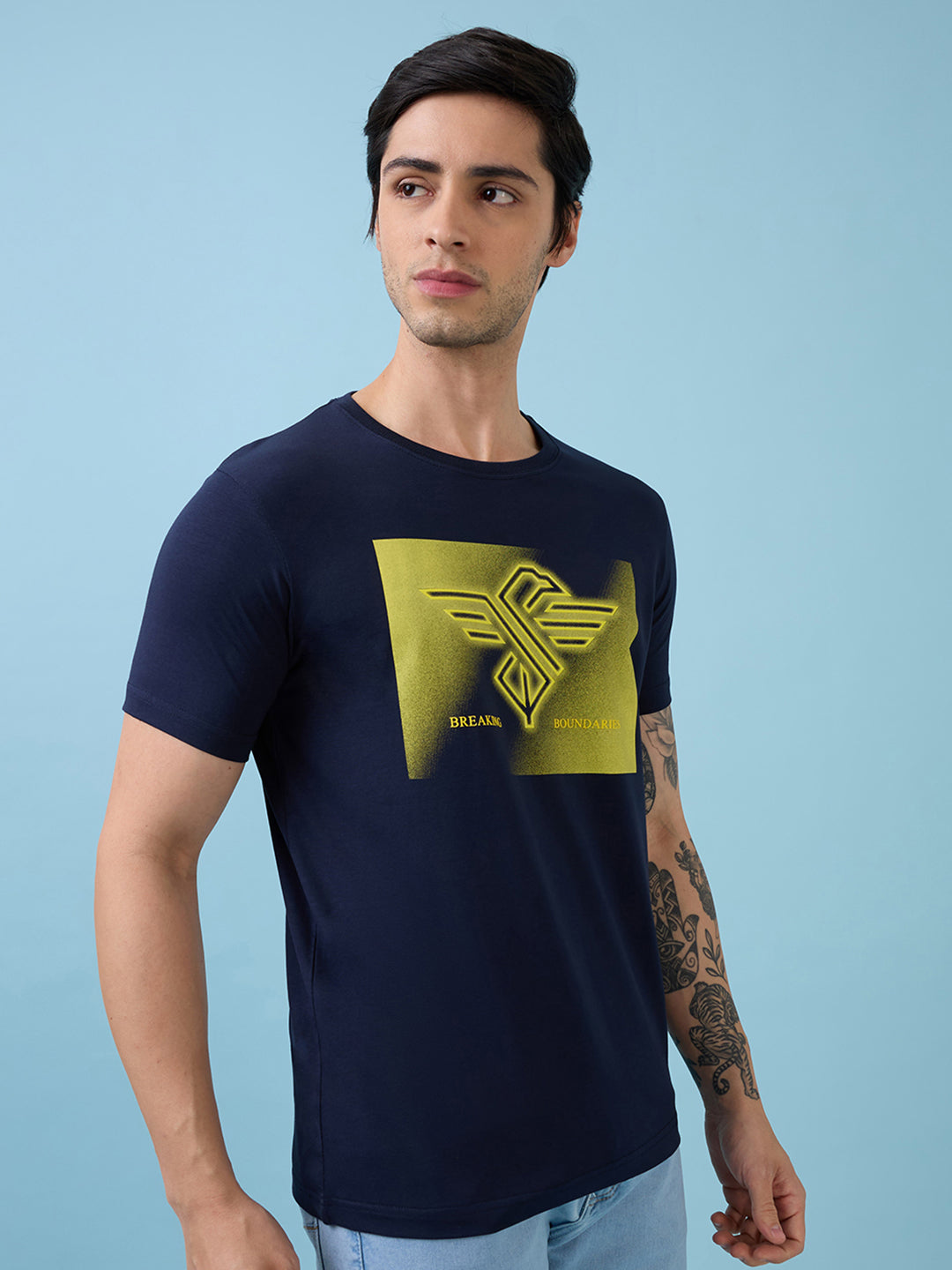 Mens Chest Graphic Printed  Round Neck Tshirt Secondary image