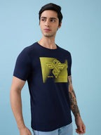 Mens Chest Graphic Printed  Round Neck Tshirt