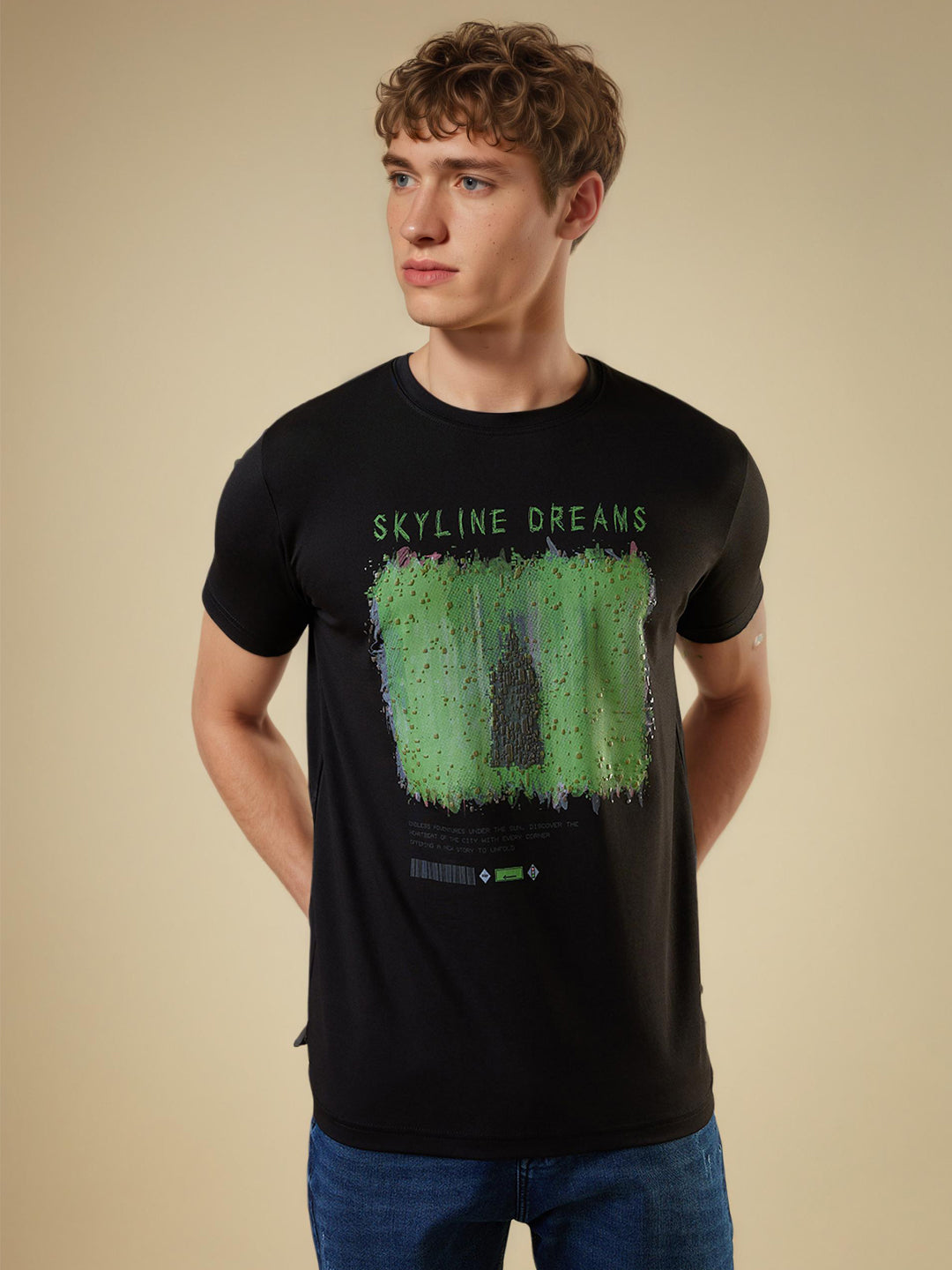 Men's Full-Front Graphic Printed Half Sleeves Regular Fit T-shirt