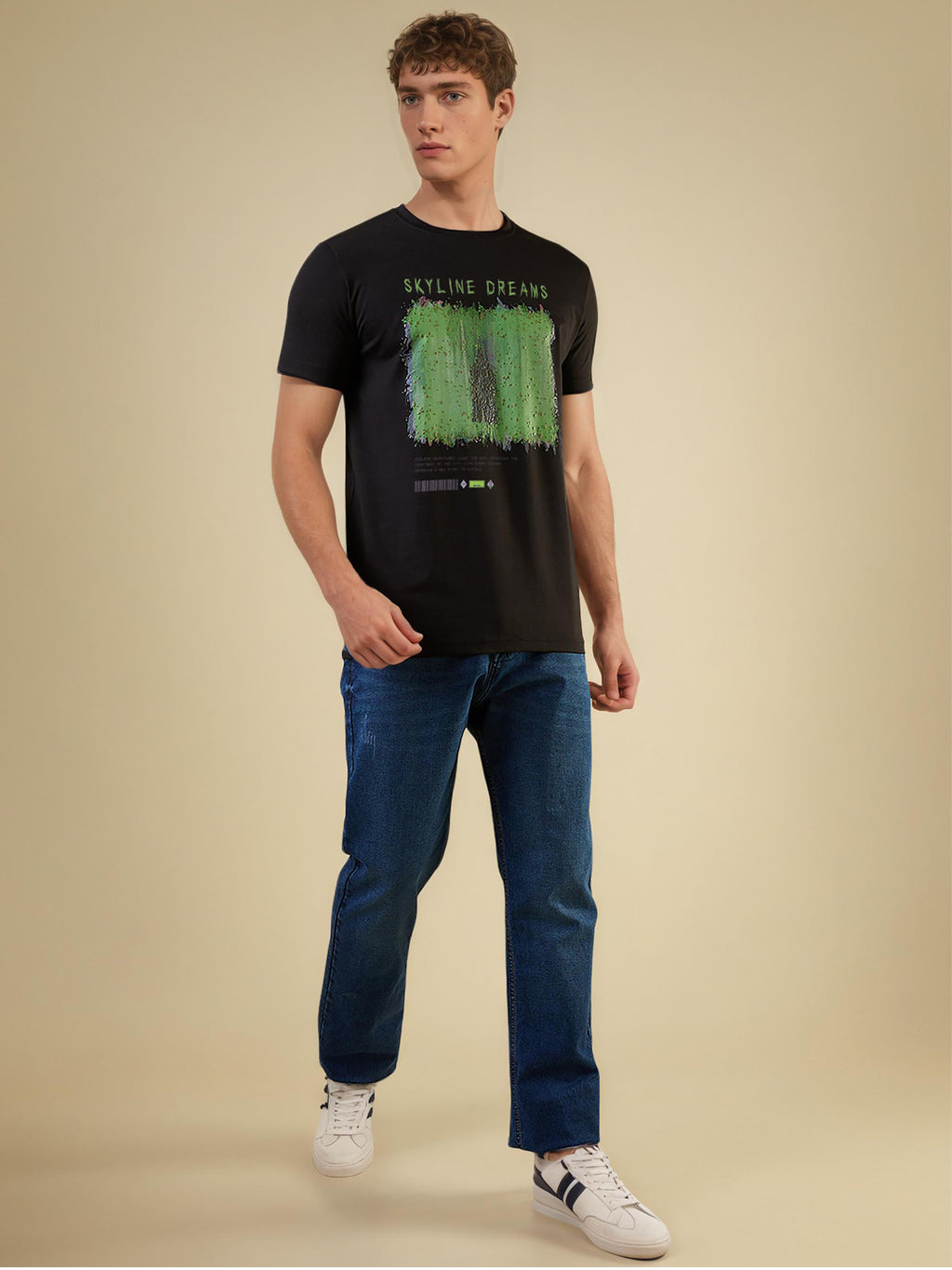 Men's Full-Front Graphic Printed Half Sleeves Regular Fit T-shirt
