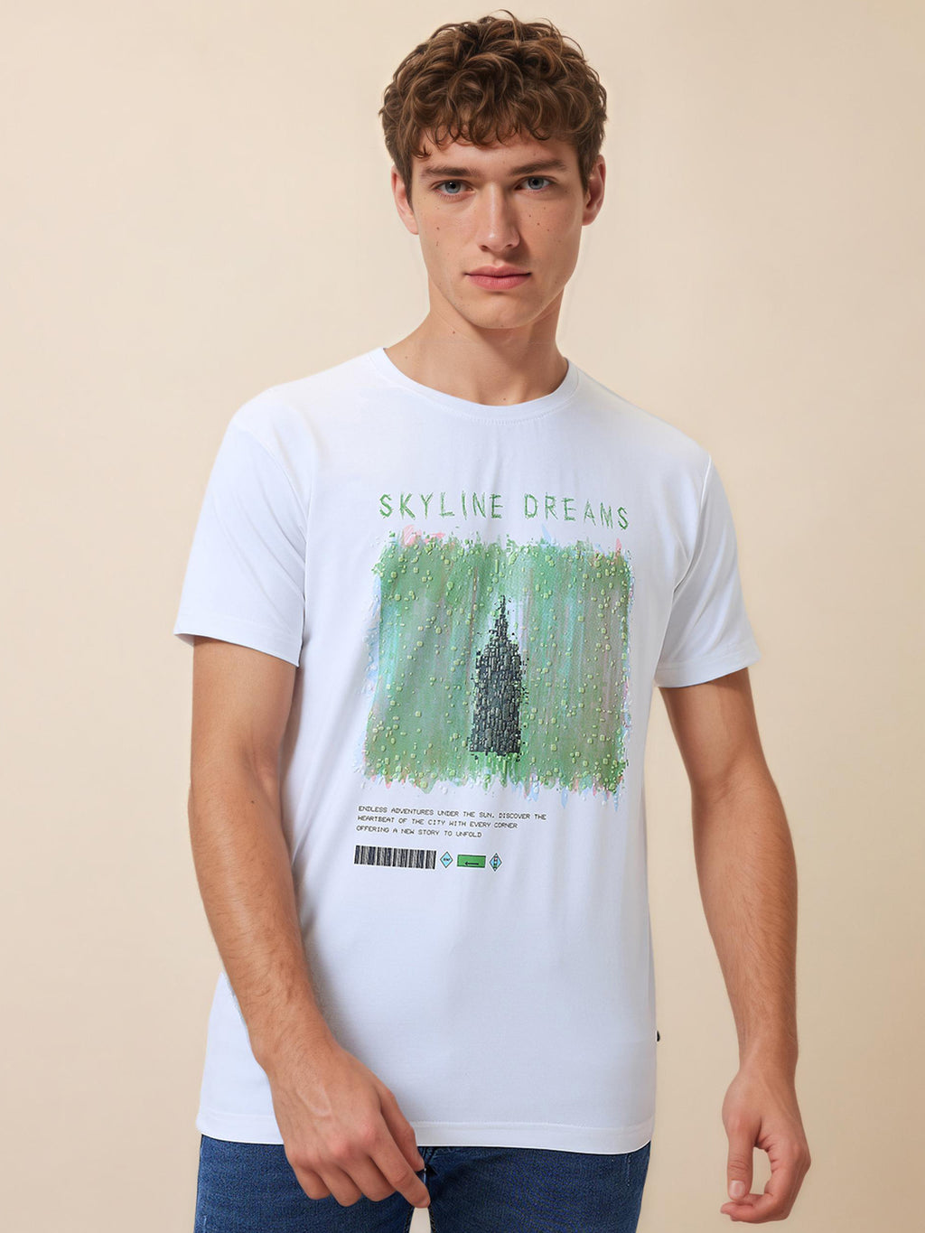 Status Quo Men's Printed Round Neck Half Sleeves Regular Fit T-shirt