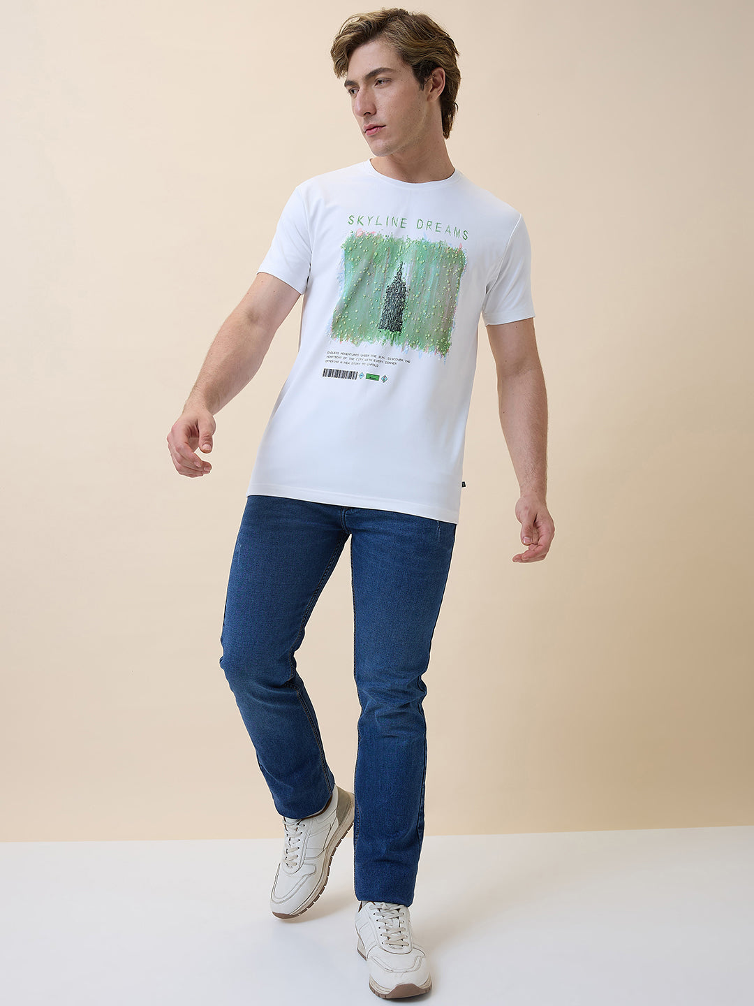 Status Quo Men's Printed Round Neck Half Sleeves Regular Fit T-shirt