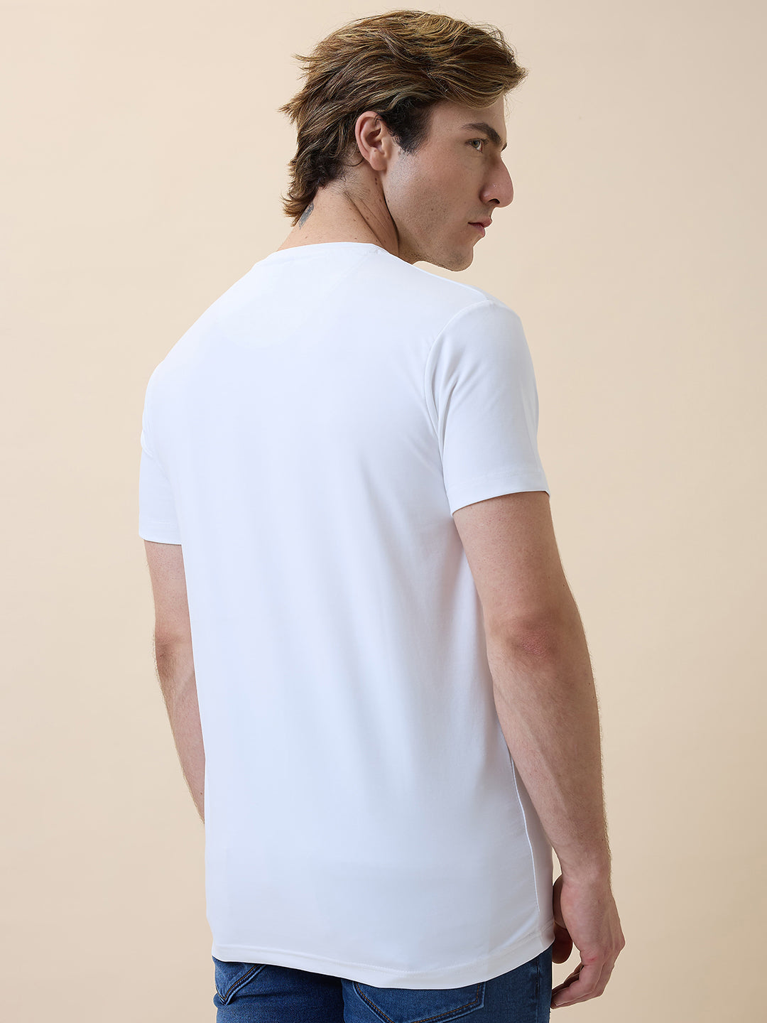 Status Quo Men's Printed Round Neck Half Sleeves Regular Fit T-shirt