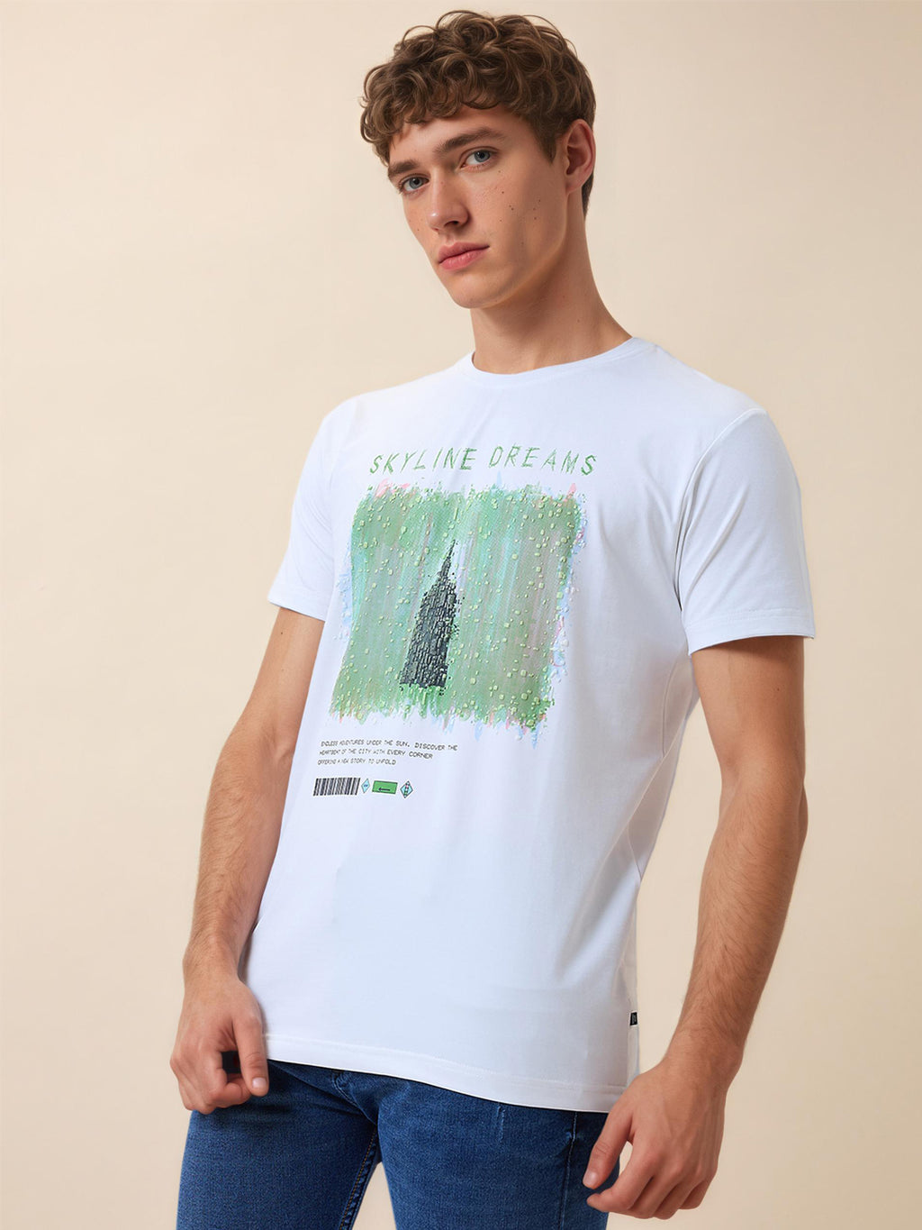 Status Quo Men's Printed Round Neck Half Sleeves Regular Fit T-shirt