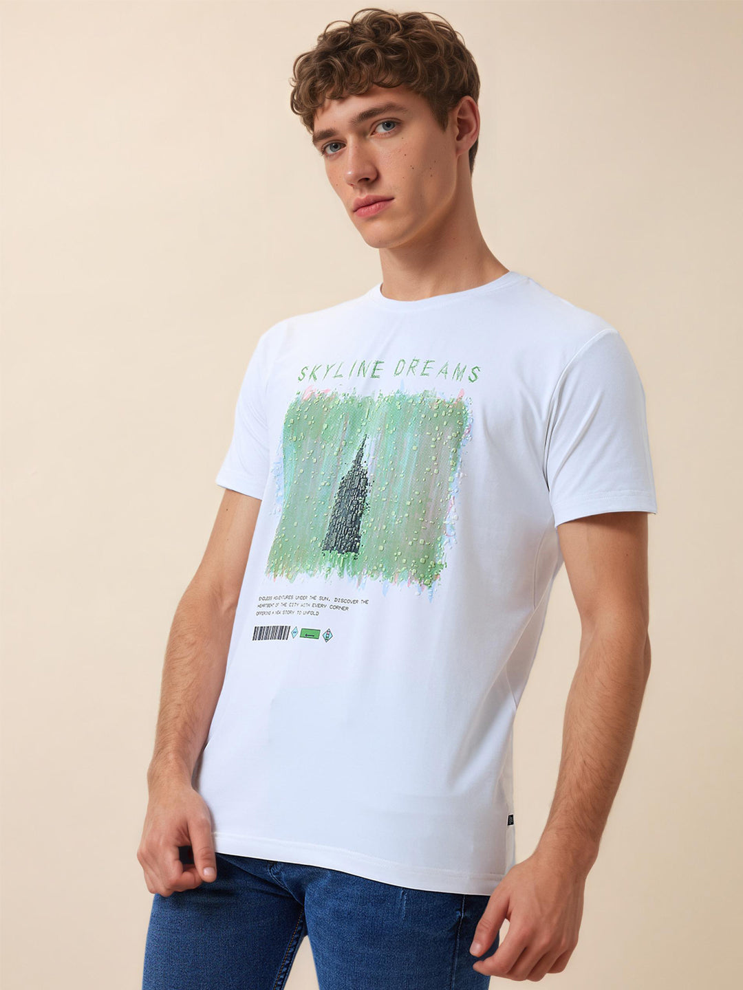 Status Quo Men's Printed Round Neck Half Sleeves Regular Fit T-shirt
