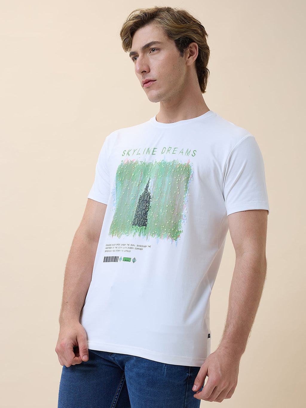 Status Quo Men's Printed Round Neck Half Sleeves Regular Fit T-shirt