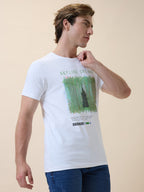 Status Quo Men's Printed Round Neck Half Sleeves Regular Fit T-shirt
