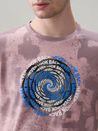 Status Quo Men's All-Over Typography Round Neck Half Sleeves Regular Fit T-Shirt