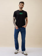 Mens Printed Round Neck Half Sleeves Regular Fit Tshirt