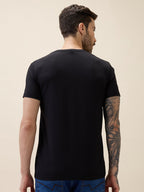 Mens Printed Round Neck Half Sleeves Regular Fit Tshirt