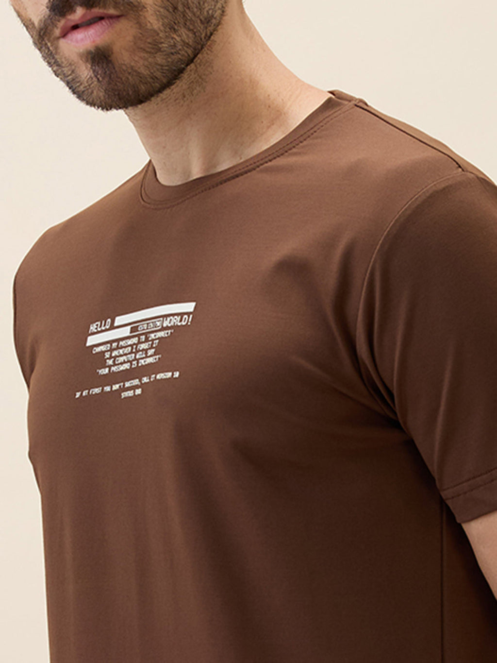 Men's Printed Round Neck Half Sleeves Regular Fit Tshirt