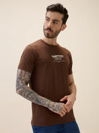 Men's Printed Round Neck Half Sleeves Regular Fit Tshirt
