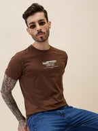 Men's Printed Round Neck Half Sleeves Regular Fit Tshirt