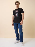 Status Quo Men's Printed Round Neck Half Sleeves Regular Fit T-shirt