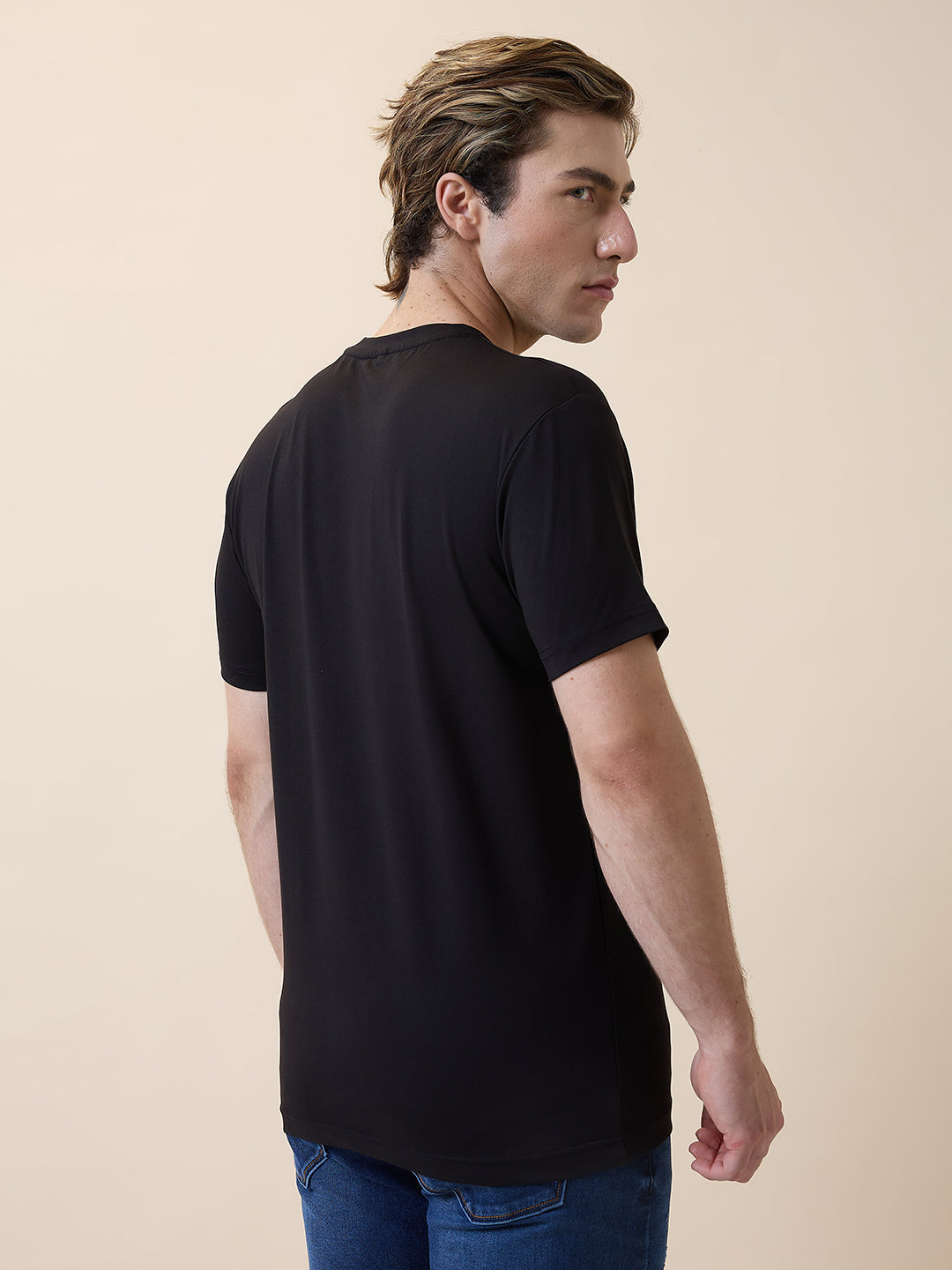 Status Quo Men's Printed Round Neck Half Sleeves Regular Fit T-shirt