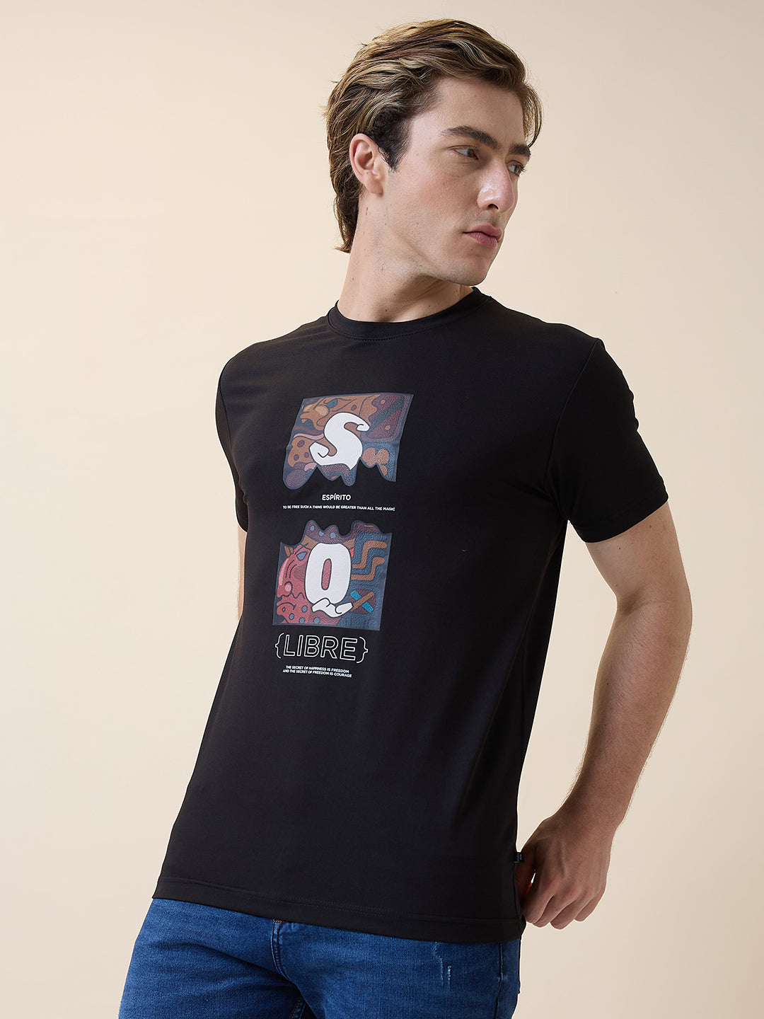 Status Quo Men's Printed Round Neck Half Sleeves Regular Fit T-shirt Secondary image