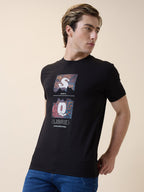 Status Quo Men's Printed Round Neck Half Sleeves Regular Fit T-shirt