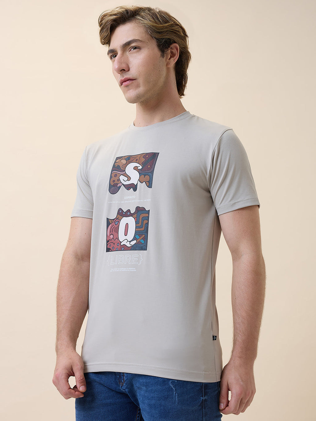 Status Quo Men's Printed Round Neck Half Sleeves Regular Fit T-shirt