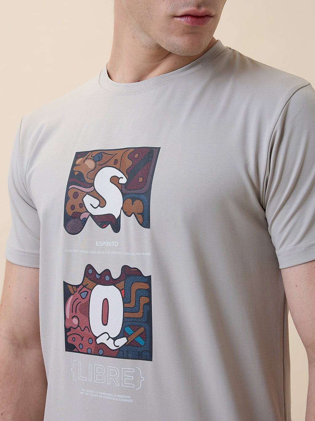 Status Quo Men's Printed Round Neck Half Sleeves Regular Fit T-shirt