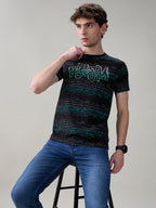 Status Quo Men's Printed Half Sleeves Round Neck Regular Fit T-Shirt