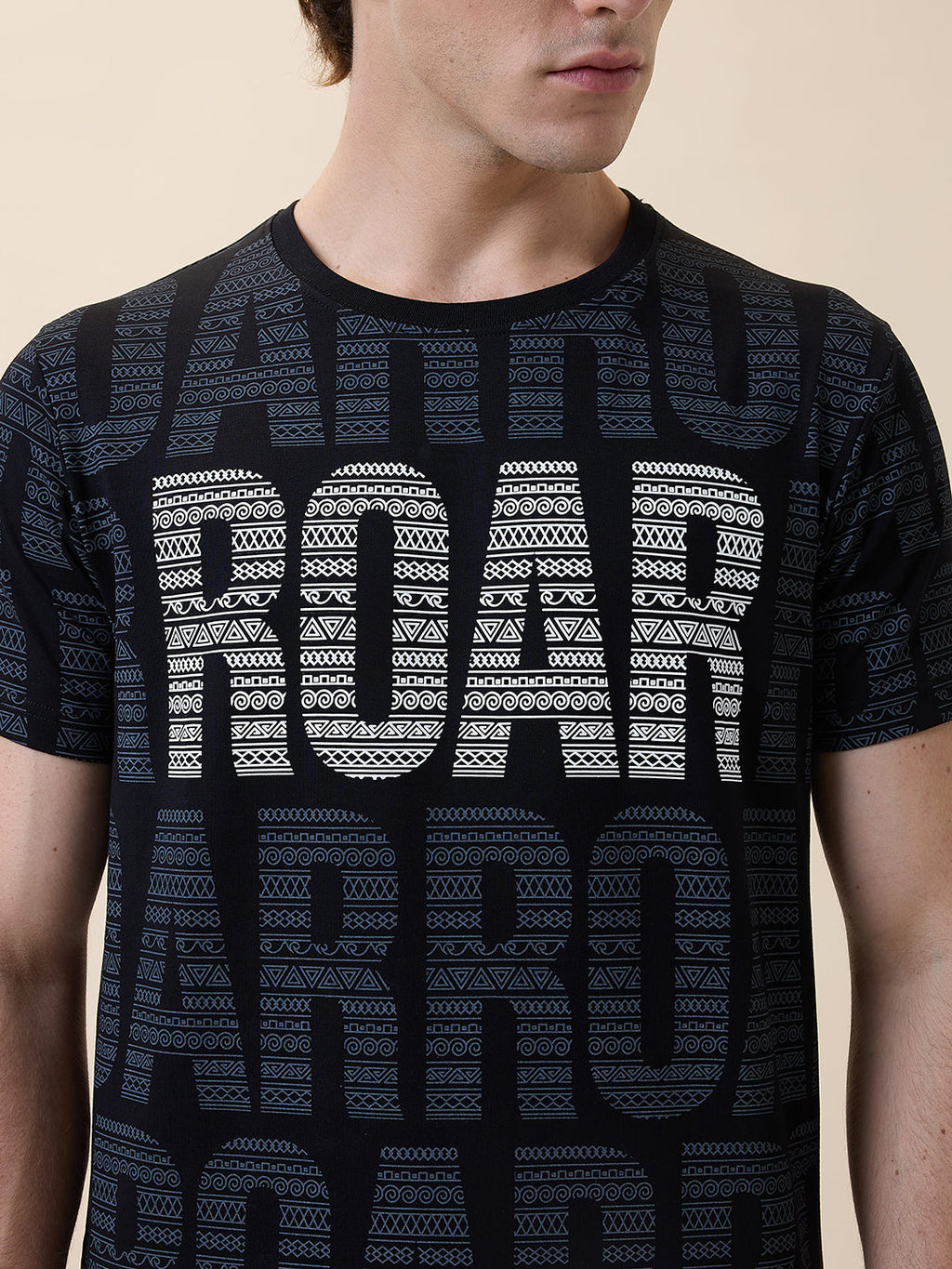 Status Quo Men's Printed Round Neck Half Sleeves Regular Fit T-shirt