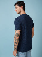 Men's Chest Printed  Round Neck Tshirt