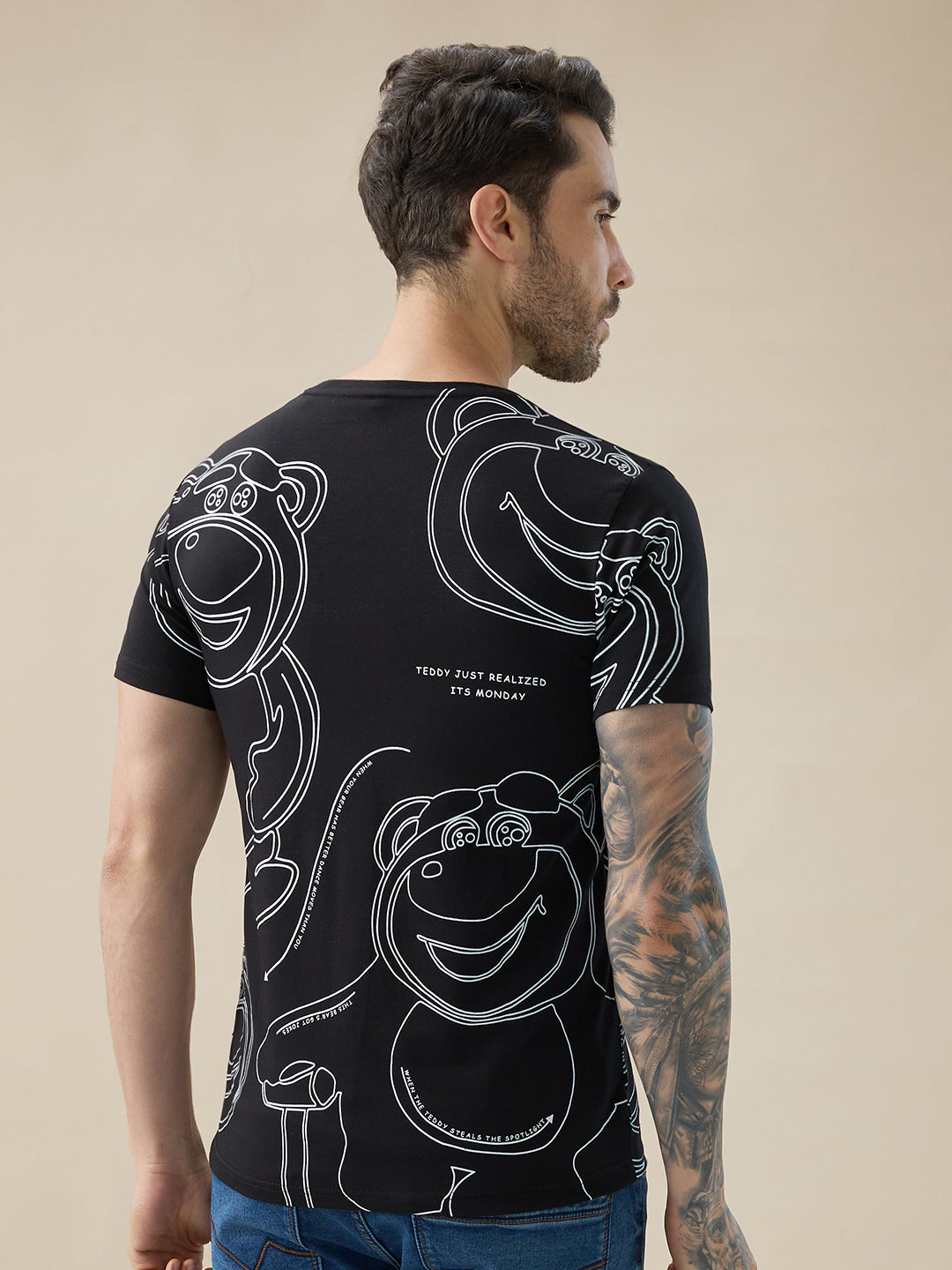 Men's Graphic Print Round Neck Half Sleeve Regular Fit T-Shirt
