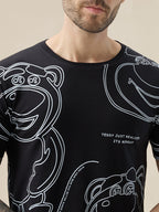 Men's Graphic Print Round Neck Half Sleeve Regular Fit T-Shirt